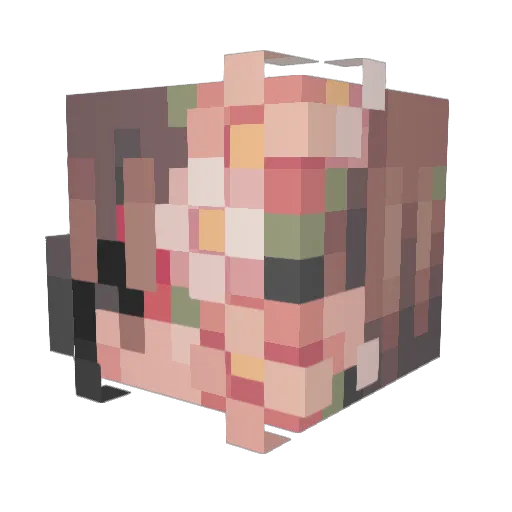 mliver Minecraft avatar head, 3D render