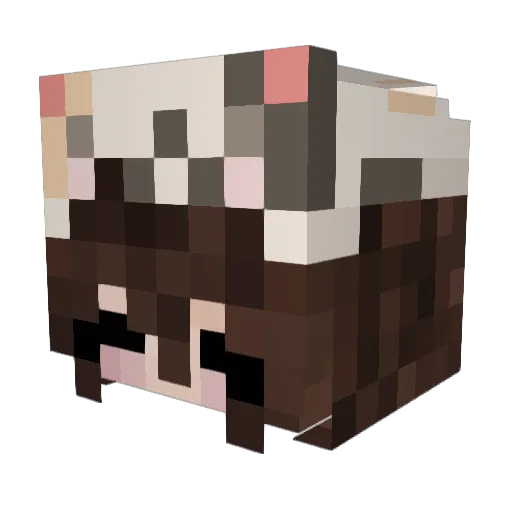 mlky Minecraft avatar head, 3D render