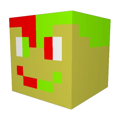mlotogames Minecraft avatar head, 3D render