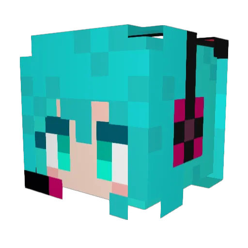 mlus Minecraft avatar head, 3D render