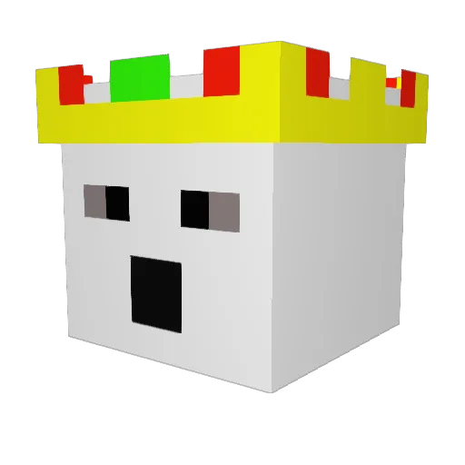 mmallowking Minecraft avatar head, 3D render