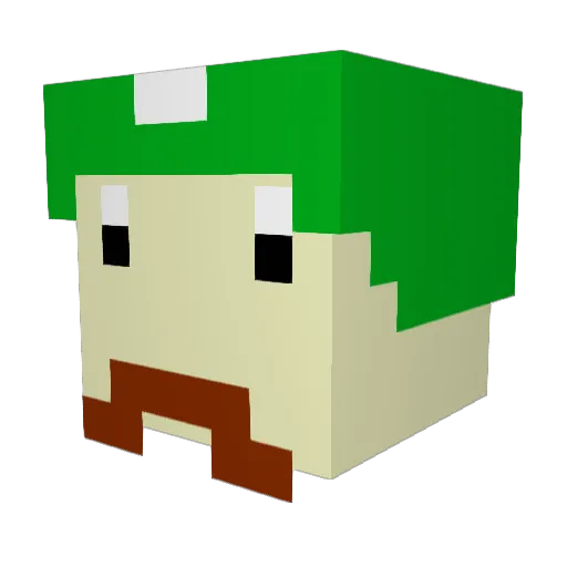 mmarz Minecraft avatar head, 3D render