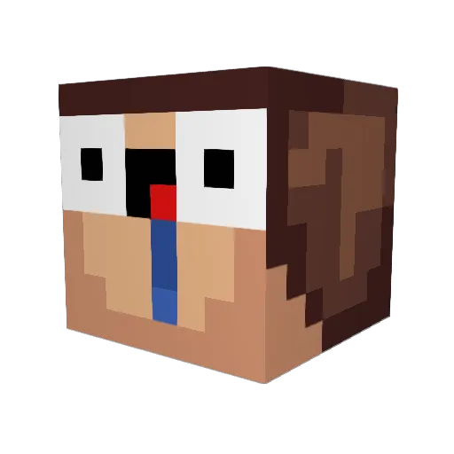 mmlg Minecraft avatar head, 3D render