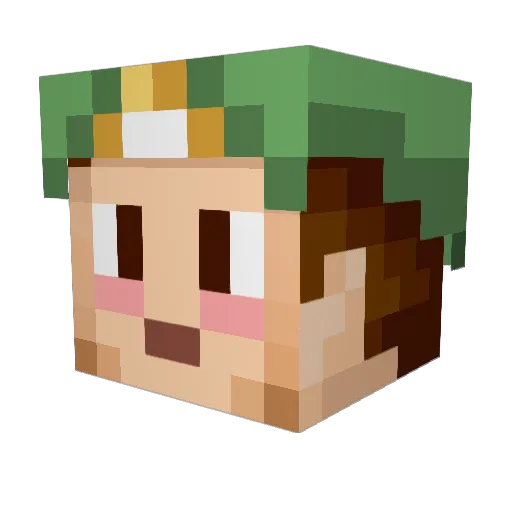mmlli Minecraft avatar head, 3D render