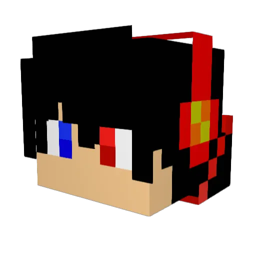 mmm040211 Minecraft avatar head, 3D render