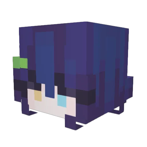 mmmMiu Minecraft avatar head, 3D render