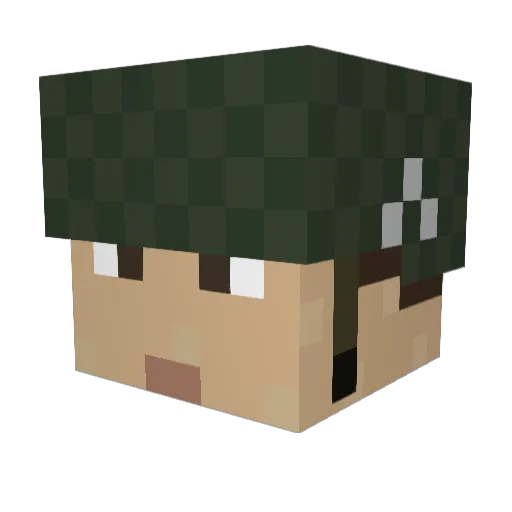 mmostyle Minecraft avatar head, 3D render