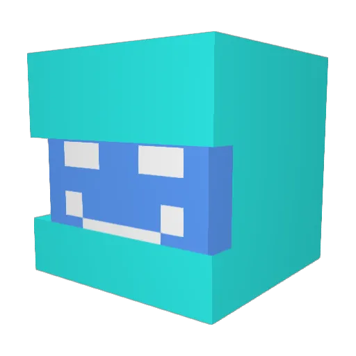 mn77rf Minecraft avatar head, 3D render