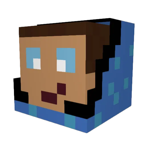 mn_Max Minecraft avatar head, 3D render