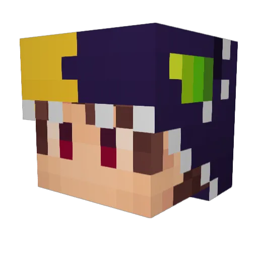 mncat_ Minecraft avatar head, 3D render