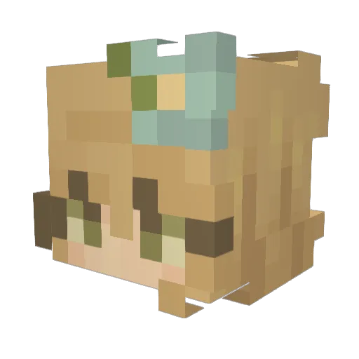mniANROA Minecraft avatar head, 3D render