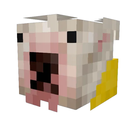 mobhy_ Minecraft avatar head, 3D render
