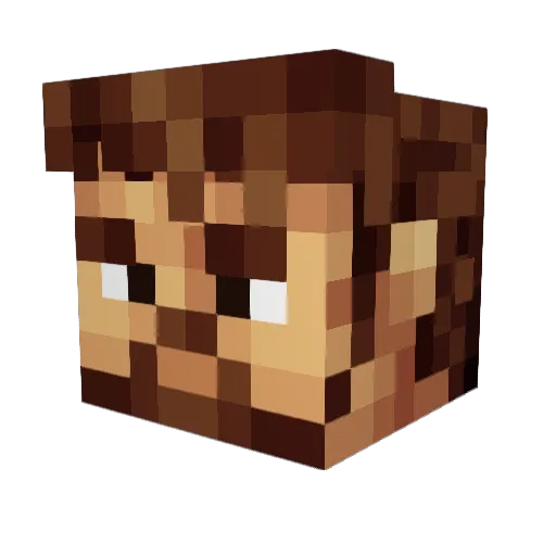 mobileo Minecraft avatar head, 3D render