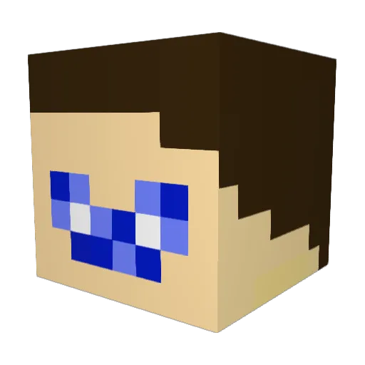 mobyworld Minecraft avatar head, 3D render
