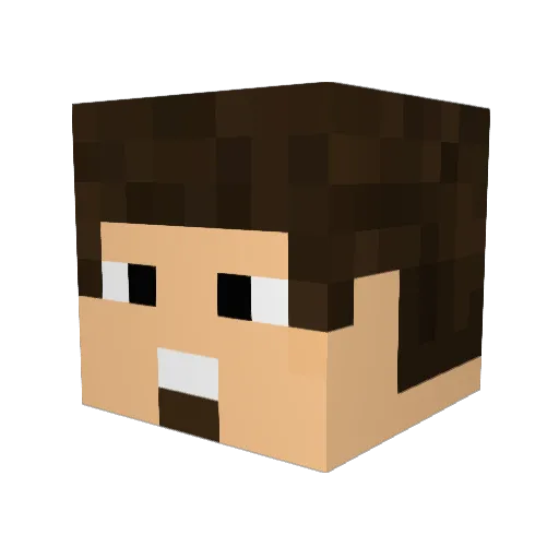 mocaplays Minecraft avatar head, 3D render