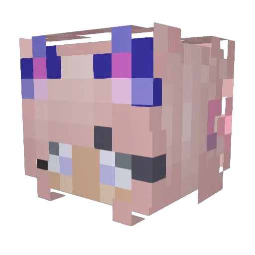 mocha28 Minecraft avatar head, 3D render