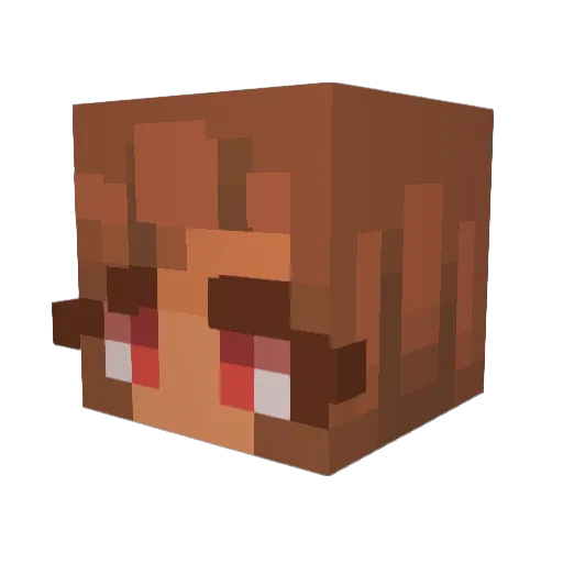 mochagatari Minecraft avatar head, 3D render