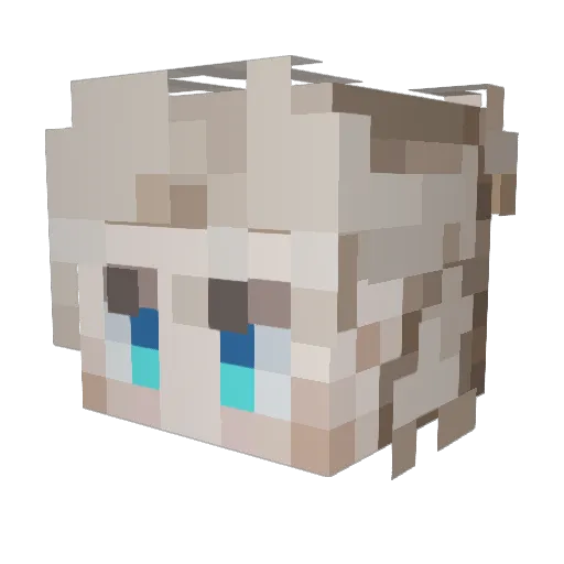 mochalino Minecraft avatar head, 3D render