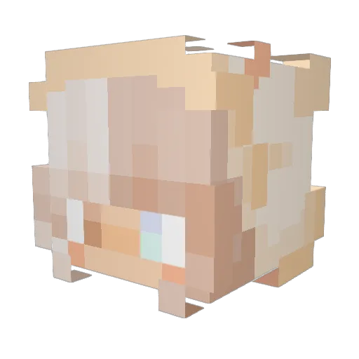 mochirumi Minecraft avatar head, 3D render