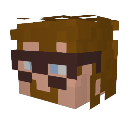 mockkomoun Minecraft avatar head, 3D render