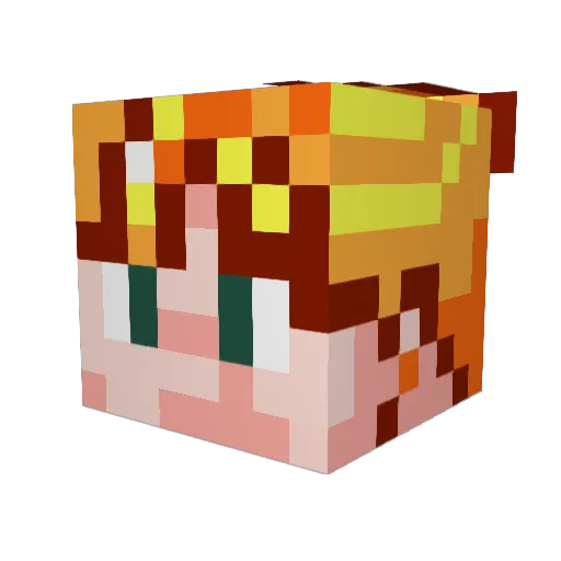 modernmelody Minecraft avatar head, 3D render