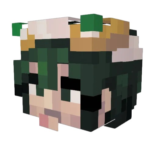 moe_loli Minecraft avatar head, 3D render