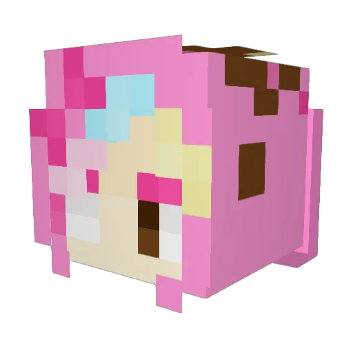 moedere Minecraft avatar head, 3D render