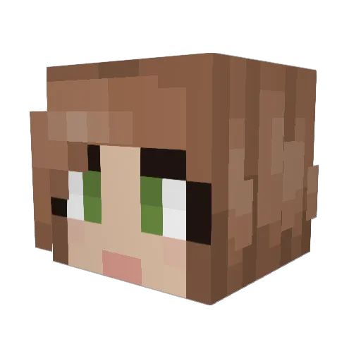 moepoe_00 Minecraft avatar head, 3D render