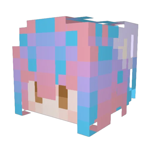 moewmewomeow Minecraft avatar head, 3D render