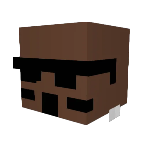 mogurahan Minecraft avatar head, 3D render