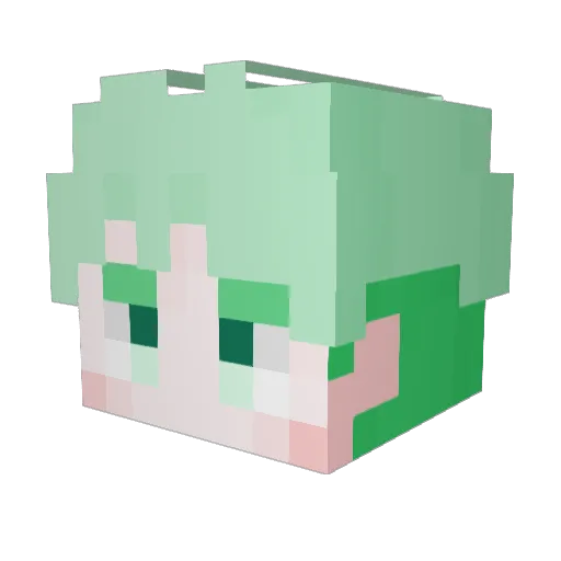 mogvocal Minecraft avatar head, 3D render