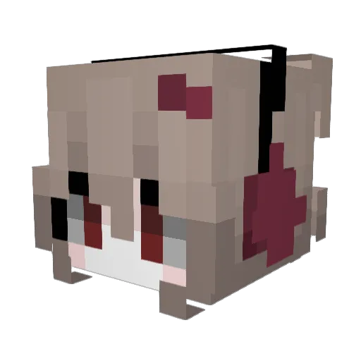 mogwarts Minecraft avatar head, 3D render