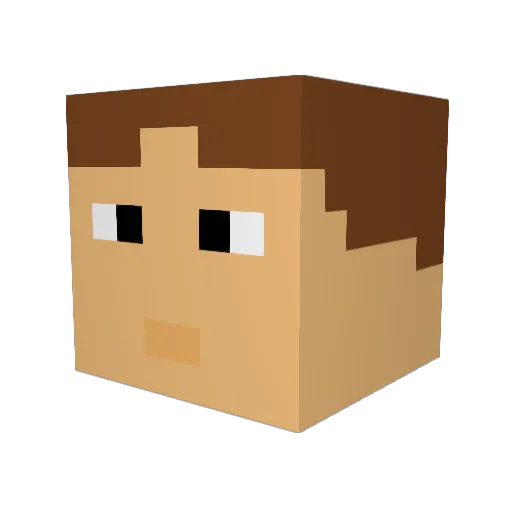 mohnbraten Minecraft avatar head, 3D render