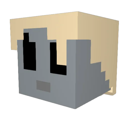 mojanf Minecraft avatar head, 3D render