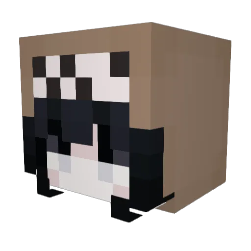 mojang_agent Minecraft avatar head, 3D render