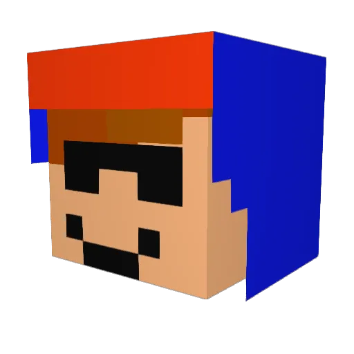 mojomomo Minecraft avatar head, 3D render