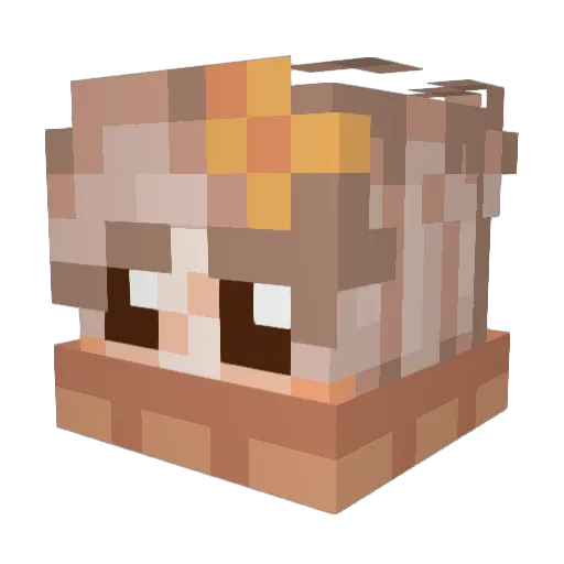 mokerian Minecraft avatar head, 3D render