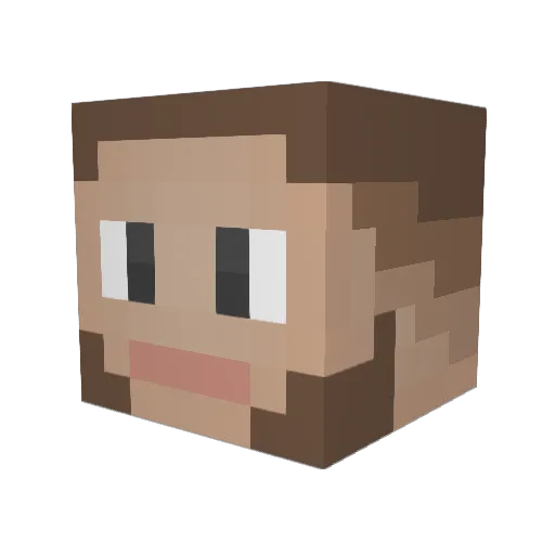 mokowski Minecraft avatar head, 3D render