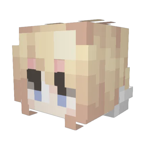 mokujyan Minecraft avatar head, 3D render