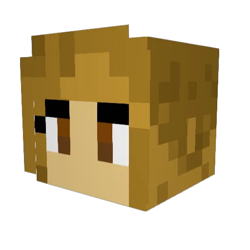 mollieplays Minecraft avatar head, 3D render