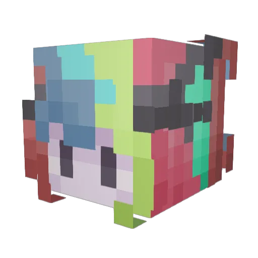 mollycule Minecraft avatar head, 3D render
