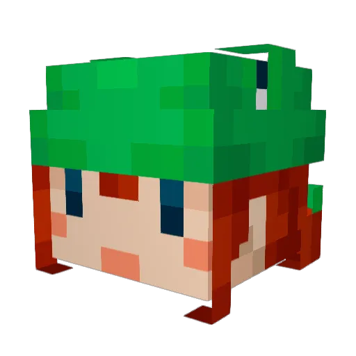 mollydx Minecraft avatar head, 3D render