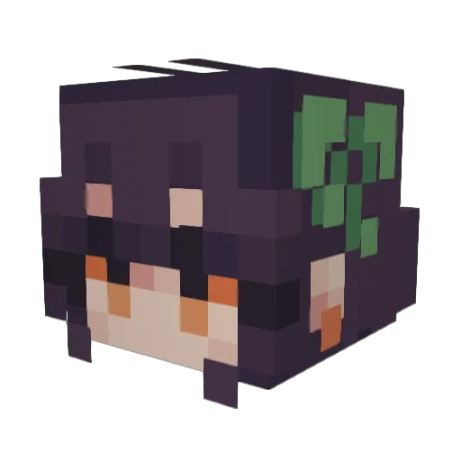 mollyzhng Minecraft avatar head, 3D render