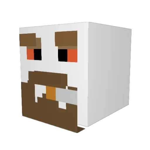 molokok Minecraft avatar head, 3D render