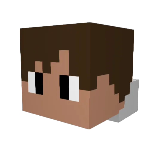 momitapu Minecraft avatar head, 3D render