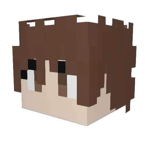 momoNing Minecraft avatar head, 3D render