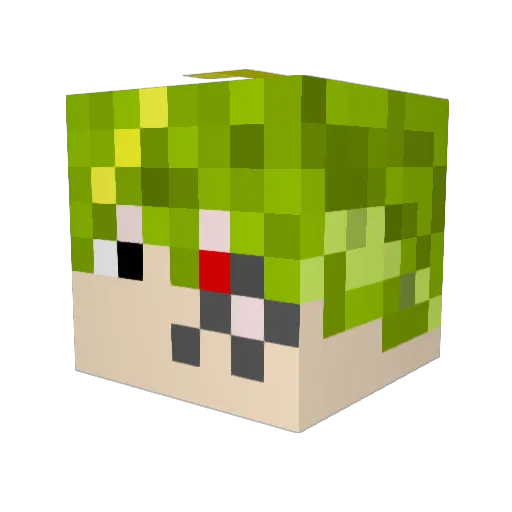 momoQAQ Minecraft avatar head, 3D render