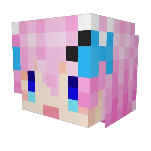 momoaaaaa Minecraft avatar head, 3D render