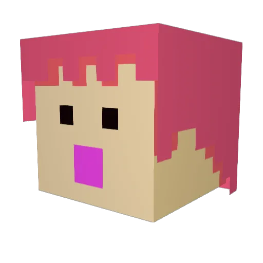 momomutsu Minecraft avatar head, 3D render