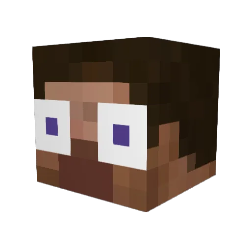 momoop Minecraft avatar head, 3D render